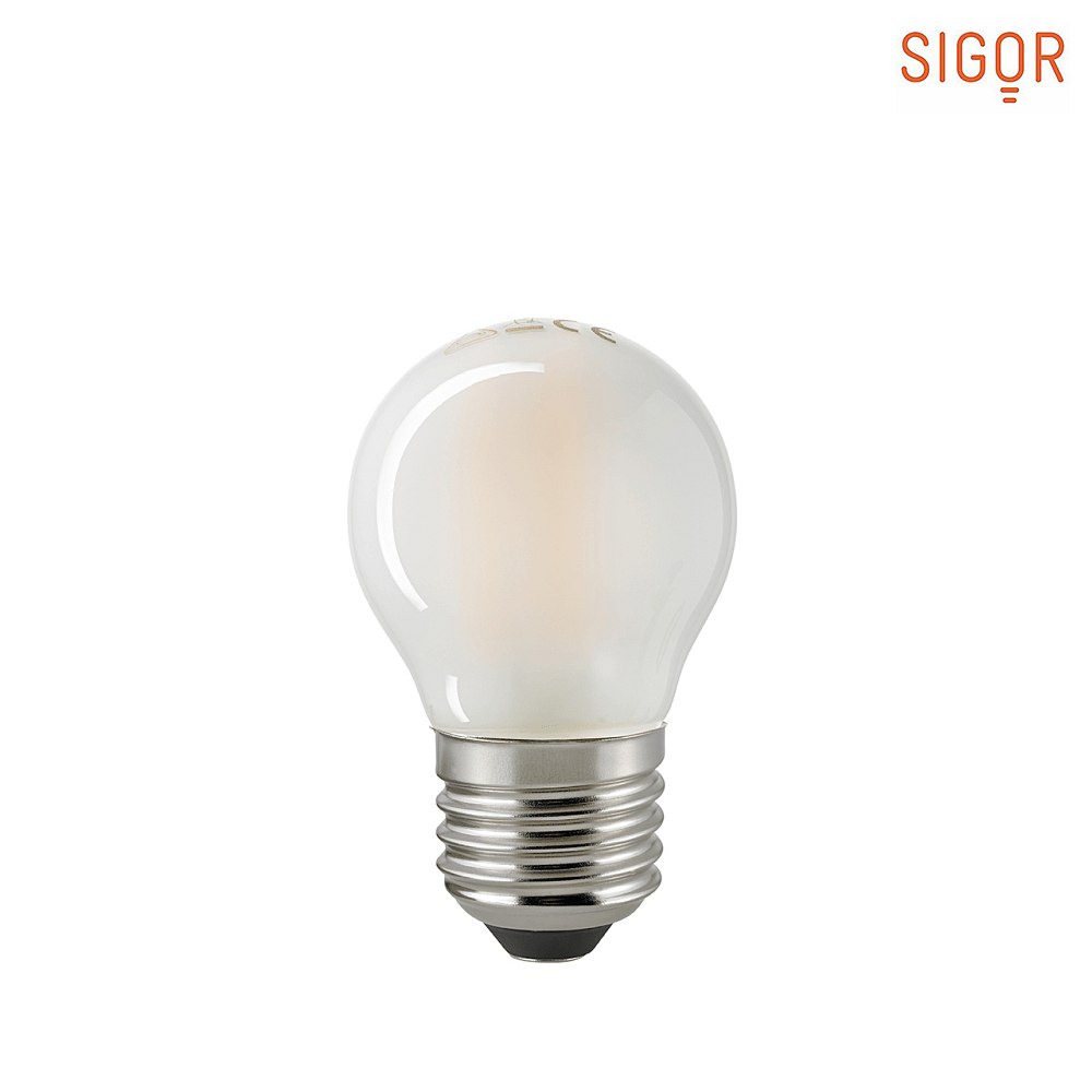 geboorte manager Ziektecijfers LED Filament light bulb DROP, 230V, Ø 4.5cm / L 7.8cm, E27, 6W 2700K 806lm  300°, dimmable, matt - SIGOR