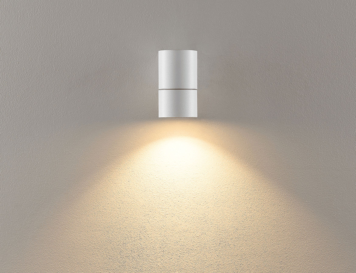 Deko-Light facade spotlight ACHERNAR DOWN 1 flame, cylindrical, with lamp socket GU10 IP65, white Deko-Light facade spotlight ACHERNAR DOWN 1 flame, cylindrical, with lamp socket GU10 IP65, white
