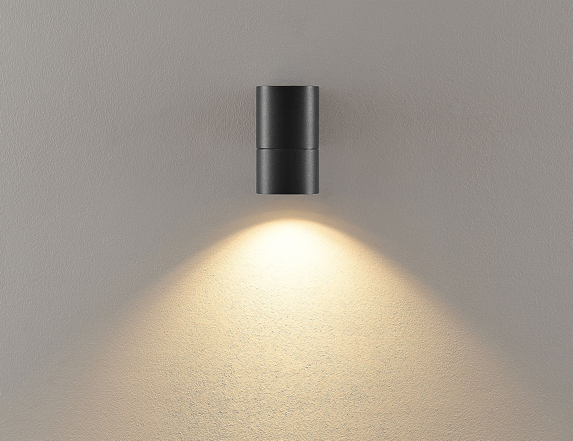 Deko-Light facade spotlight ACHERNAR DOWN 1 flame, cylindrical, with lamp socket GU10 IP65, dark grey Deko-Light facade spotlight ACHERNAR DOWN 1 flame, cylindrical, with lamp socket GU10 IP65, dark grey