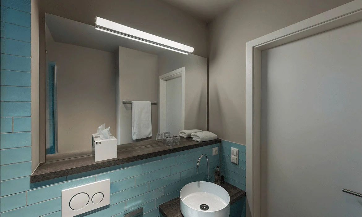 SLV Premium LED Wall luminaire MARYLIN, IP44, chrome / white, 120°, length 90cm, 21W 3000K 1400lm SLV Premium LED Wall luminaire MARYLIN, IP44, chrome / white, 120°, length 90cm, 21W 3000K 1400lm