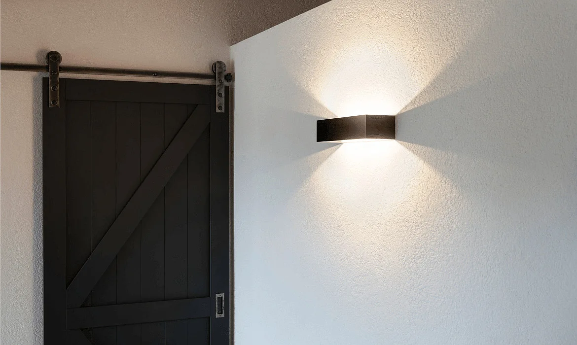 SLV Luminaire mural LOGS IN L haut bas, indirect IP20, noir gradable SLV Luminaire mural LOGS IN L haut bas, indirect IP20, noir gradable