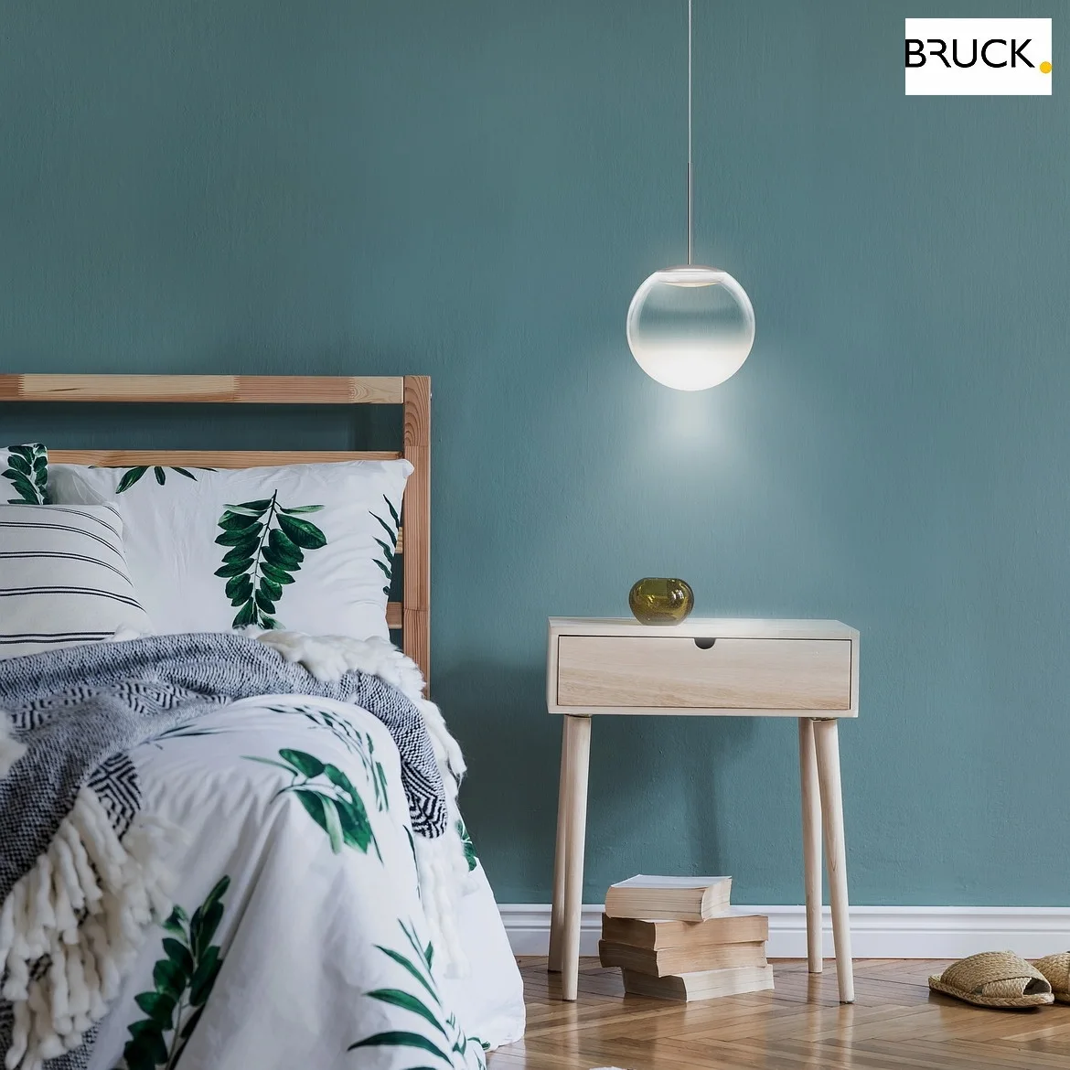 BRUCK pendant luminaire BLOP MOLL LV S IP20, lacquered, matt chrome dimmable BRUCK pendant luminaire BLOP MOLL LV S IP20, lacquered, matt chrome dimmable