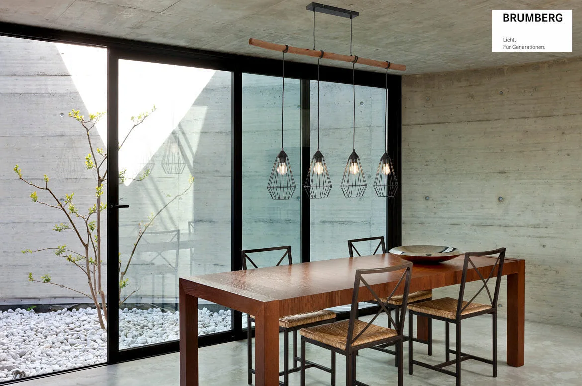 Brumberg pendant luminaire RUTILUS 4 flames E27 IP20, wood dimmable Brumberg pendant luminaire RUTILUS 4 flames E27 IP20, wood dimmable