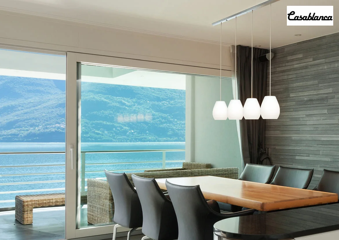 Casablanca Luminaire à suspension BAGAN 4 flammes, langue, dimmable E27 IP20, aluminium brossé, opale, blanc mat gradable Casablanca Luminaire à suspension BAGAN 4 flammes, langue, dimmable E27 IP20, aluminium brossé, opale, blanc mat gradable