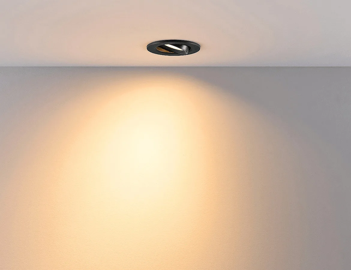 Deko-Light recessed spotlight SURTUR TILT 68 DTW swivelling, Dim-To-Warm IP20/IP44, black dimmable Deko-Light recessed spotlight SURTUR TILT 68 DTW swivelling, Dim-To-Warm IP20/IP44, black dimmable