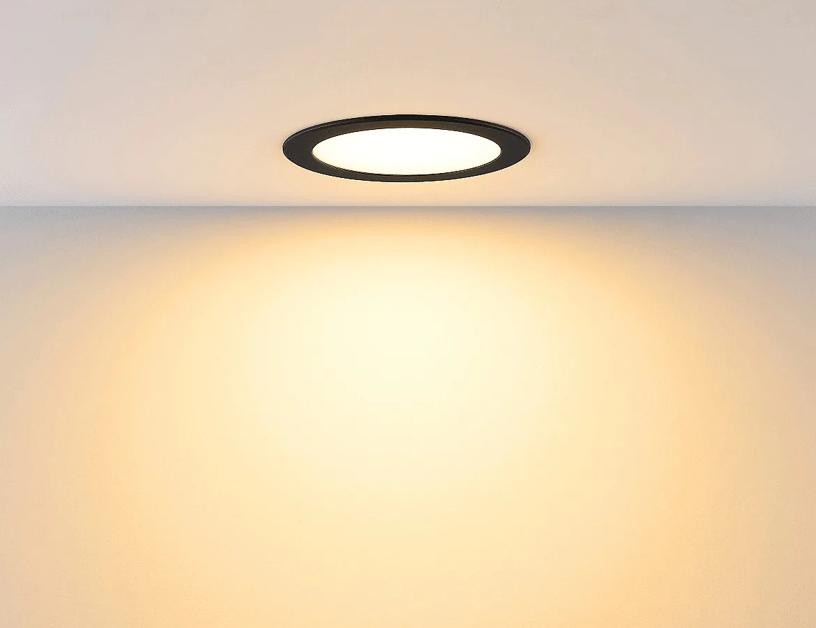 Deko-Light Downlight ACRUX PRO 120 rigide, CCT Switch, UGR < 19, multipower IP20/ IP54, scintillant, noir gradable Deko-Light Downlight ACRUX PRO 120 rigide, CCT Switch, UGR < 19, multipower IP20/ IP54, scintillant, noir gradable