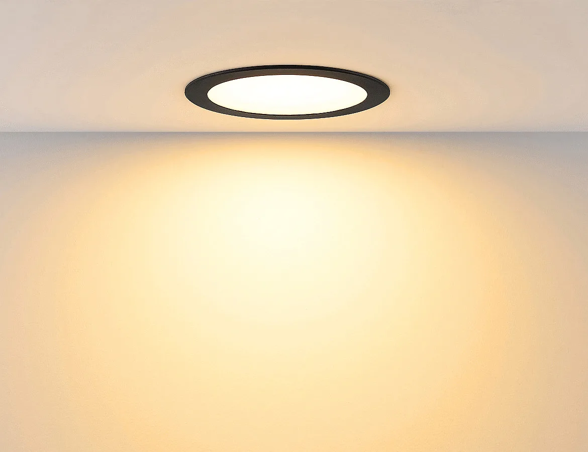 Deko-Light Downlight ACRUX PRO 145 rigide, CCT Switch, UGR < 19, multipower IP20/ IP54, scintillant, noir gradable Deko-Light Downlight ACRUX PRO 145 rigide, CCT Switch, UGR < 19, multipower IP20/ IP54, scintillant, noir gradable