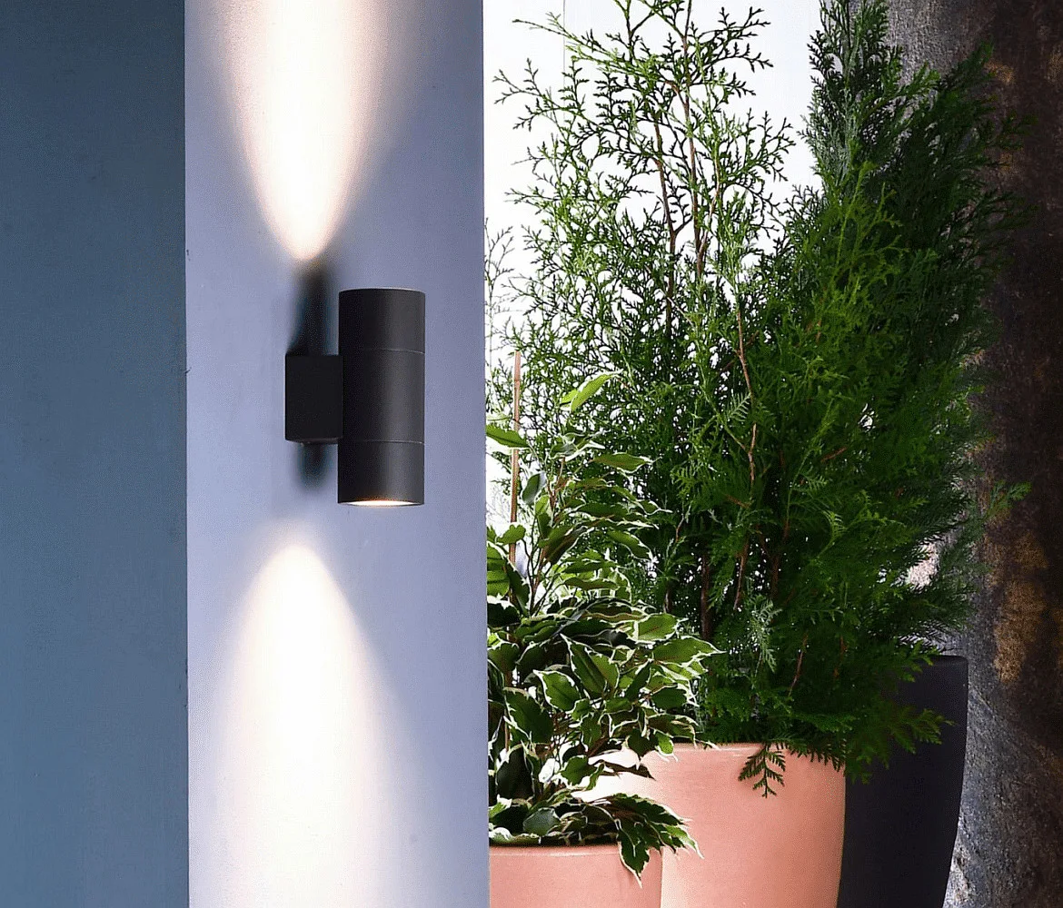 Deko-Light Projecteur de façade ACHERNAR UP & DOWN à 2 flammes, cylindrique, avec douille GU10 IP65, anthrazit Deko-Light Projecteur de façade ACHERNAR UP & DOWN à 2 flammes, cylindrique, avec douille GU10 IP65, anthrazit