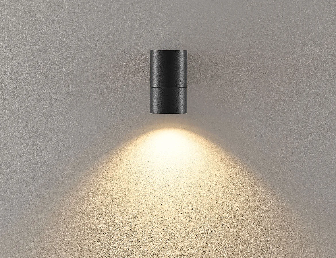 Deko-Light Projecteur de façade ACHERNAR DOWN à 1 flamme, cylindrique, avec douille GU10 IP65, gris foncé Deko-Light Projecteur de façade ACHERNAR DOWN à 1 flamme, cylindrique, avec douille GU10 IP65, gris foncé