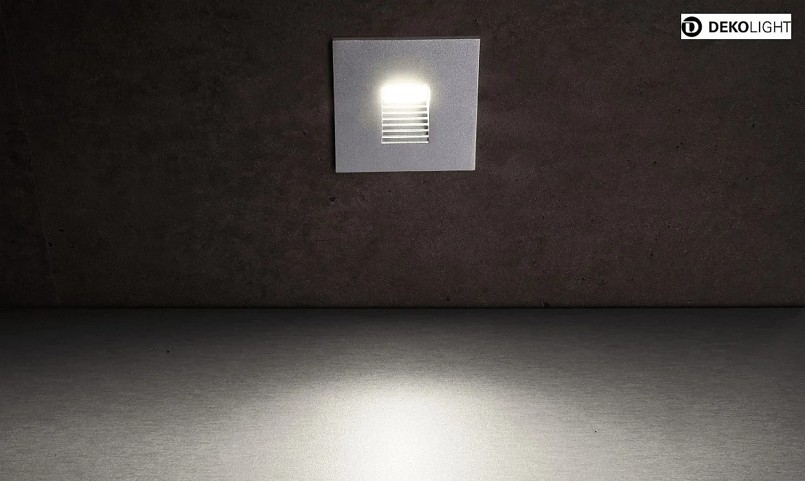 Deko-Light Cover SQUARE Step for recessed LED wall luminaire ALWAID, grey Deko-Light Cover SQUARE Step for recessed LED wall luminaire ALWAID, grey