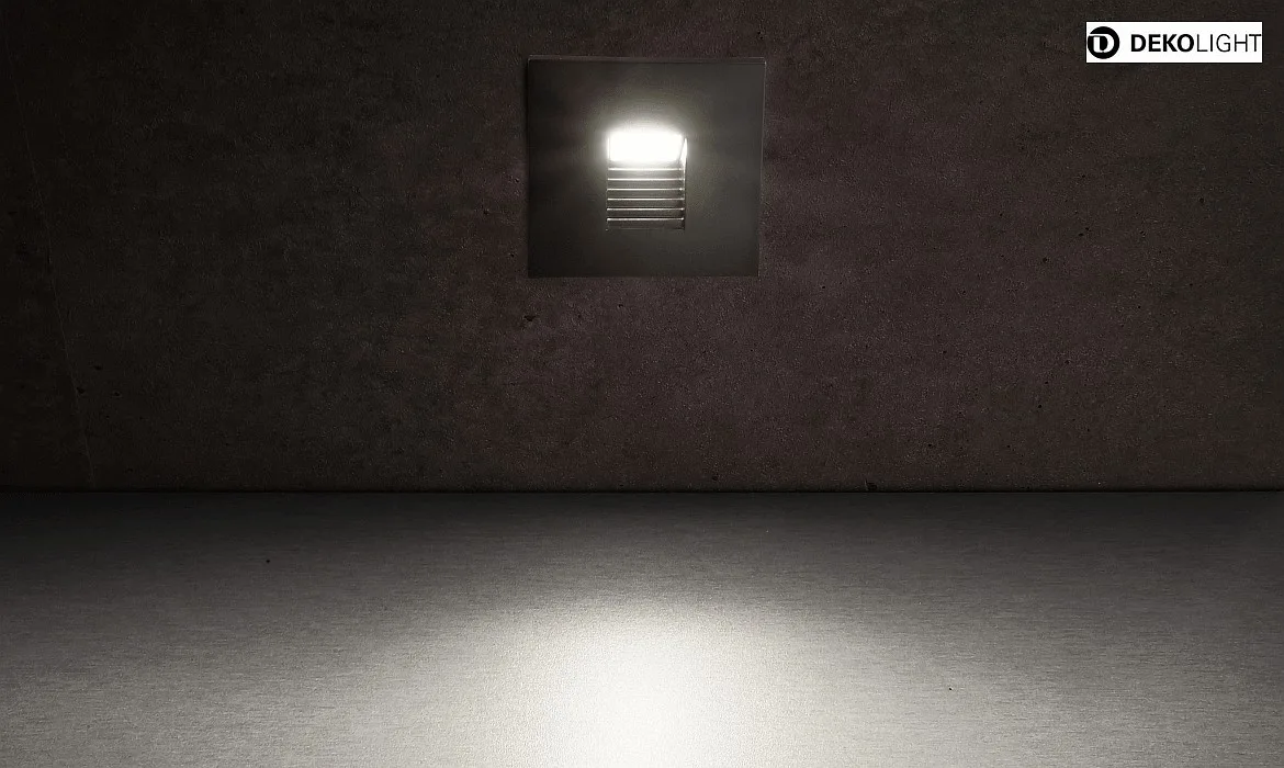 Deko-Light Cover SQUARE Step for recessed LED wall luminaire ALWAID, jet black Deko-Light Cover SQUARE Step for recessed LED wall luminaire ALWAID, jet black