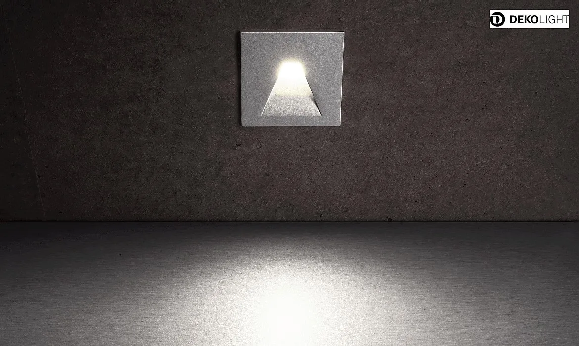 Deko-Light Cover SQUARE Angle for recessed LED wall luminaire ALWAID, grey Deko-Light Cover SQUARE Angle for recessed LED wall luminaire ALWAID, grey