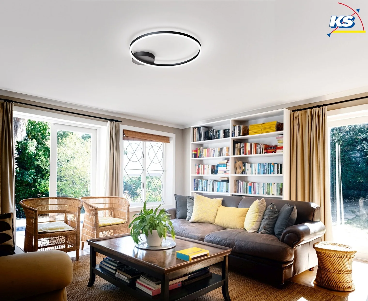 Fabas Luce LED Ceiling luminaire GIOTTO, 1x 36W, 3000K, 3240lm, IP20, black Fabas Luce LED Ceiling luminaire GIOTTO, 1x 36W, 3000K, 3240lm, IP20, black