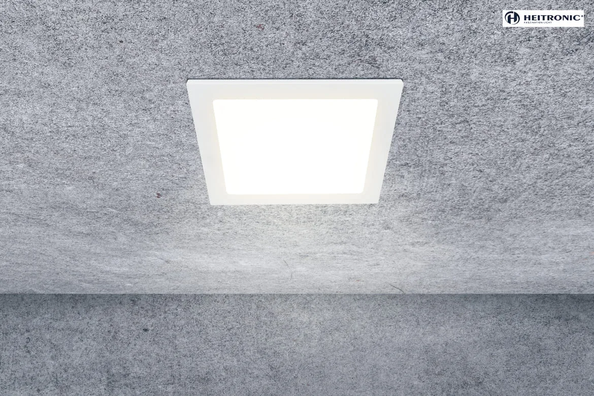HEITRONIC ceiling recessed luminaire LE MANS square IP44, white dimmable HEITRONIC ceiling recessed luminaire LE MANS square IP44, white dimmable
