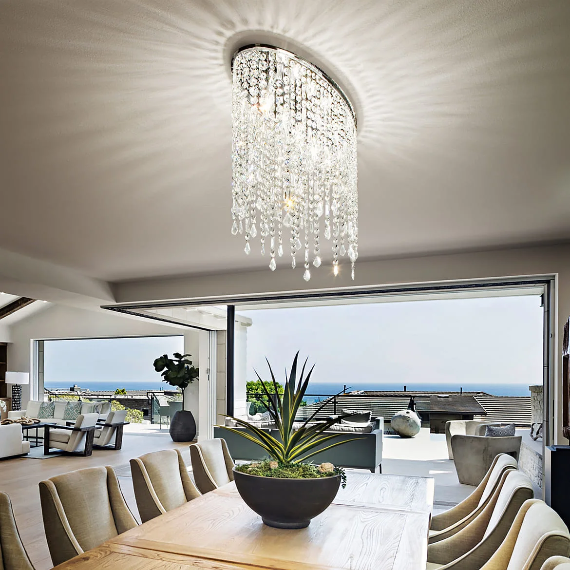 Ideal Lux Ceiling luminaire RAIN PL3, 3 flames, E14, chromee Ideal Lux Ceiling luminaire RAIN PL3, 3 flames, E14, chromee