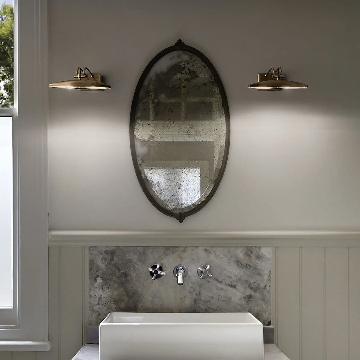 Ideal Lux Wall luminaire MIRROR-20 AP2 Mirror luminaire, 2x G9, 40W, antique brass Ideal Lux Wall luminaire MIRROR-20 AP2 Mirror luminaire, 2x G9, 40W, antique brass