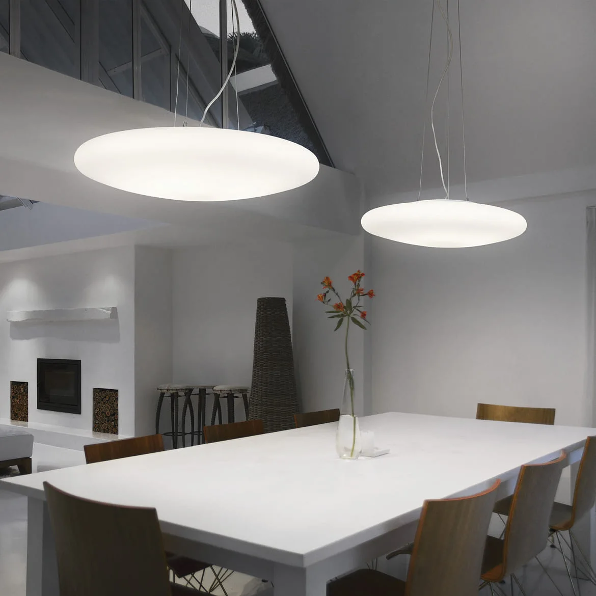 Ideal Lux Luminaire à suspension SMARTIES BIANCO SP3 D40 3 flammes E27 IP20, chrome Ideal Lux Luminaire à suspension SMARTIES BIANCO SP3 D40 3 flammes E27 IP20, chrome