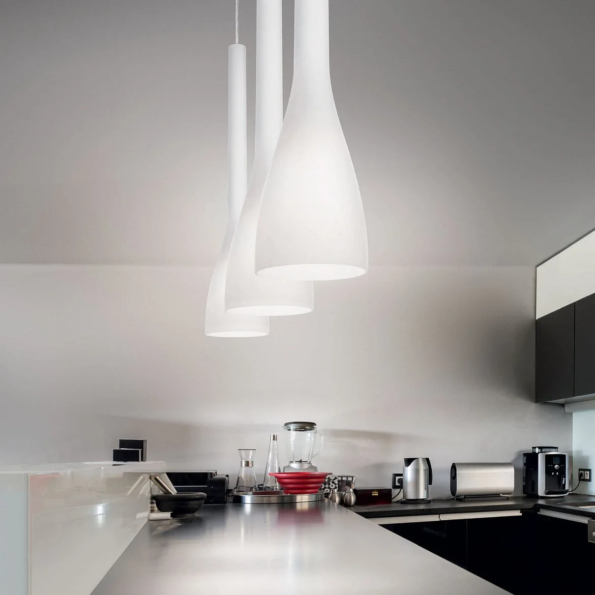 Ideal Lux Luminaire à suspension FLUT SP1 SMALL E14 IP20, blanche Ideal Lux Luminaire à suspension FLUT SP1 SMALL E14 IP20, blanche