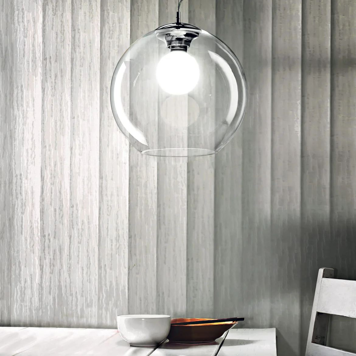 Ideal Lux Luminaire à suspension NEMO CLEAR SP1 D40 E27 IP20, transparent Ideal Lux Luminaire à suspension NEMO CLEAR SP1 D40 E27 IP20, transparent