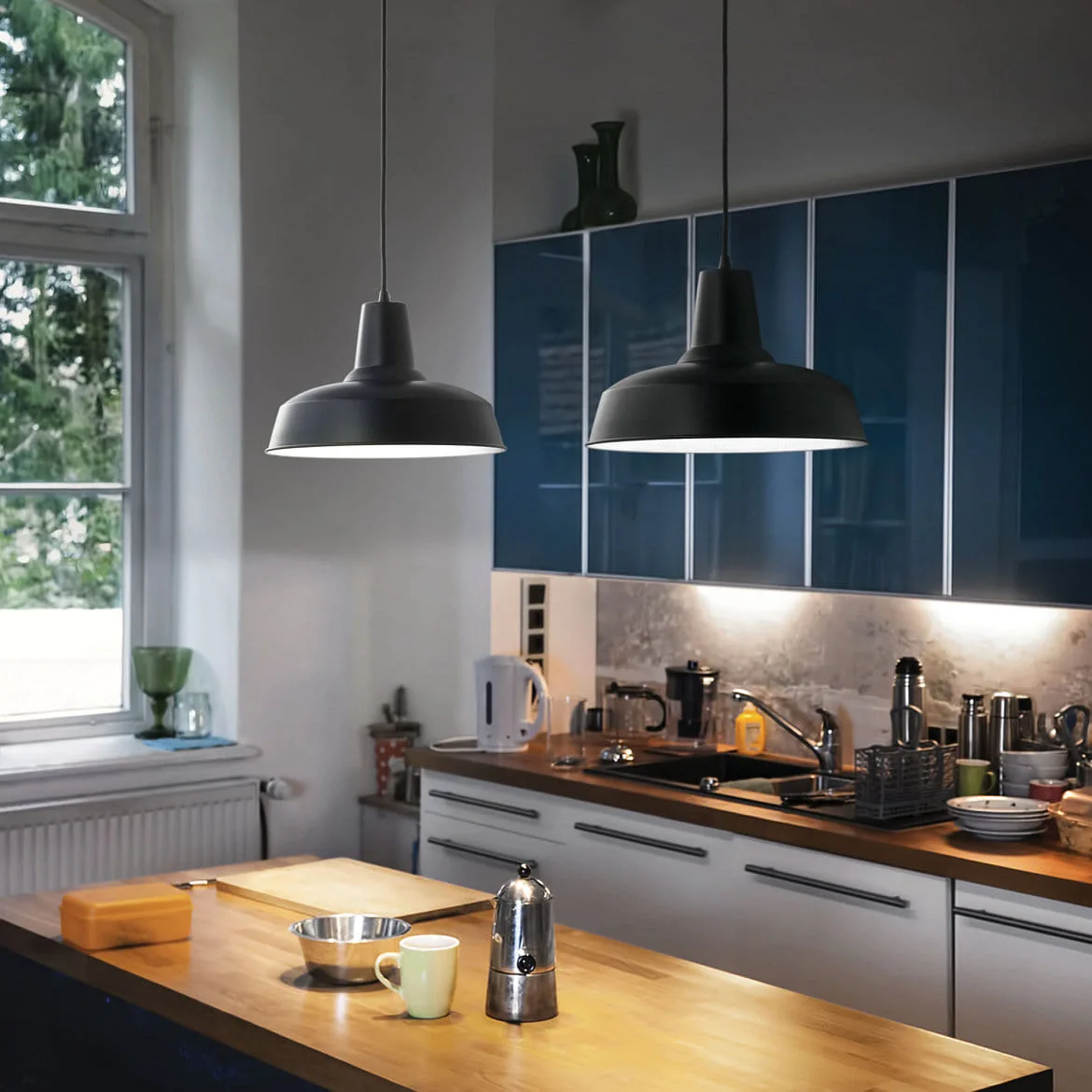 Ideal Lux Pendant luminaire MOBY SP1, E27, black Ideal Lux Pendant luminaire MOBY SP1, E27, black