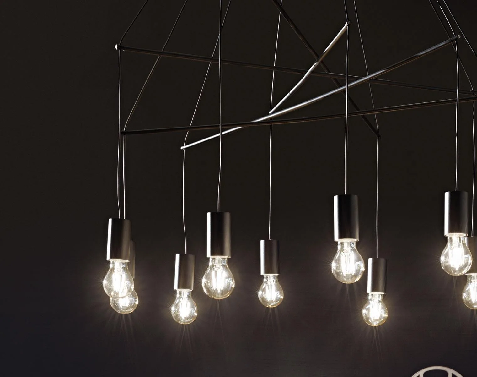 Ideal Lux Luminaire à suspension POP 10 flammes, réglable E27 IP20, noir Ideal Lux Luminaire à suspension POP 10 flammes, réglable E27 IP20, noir