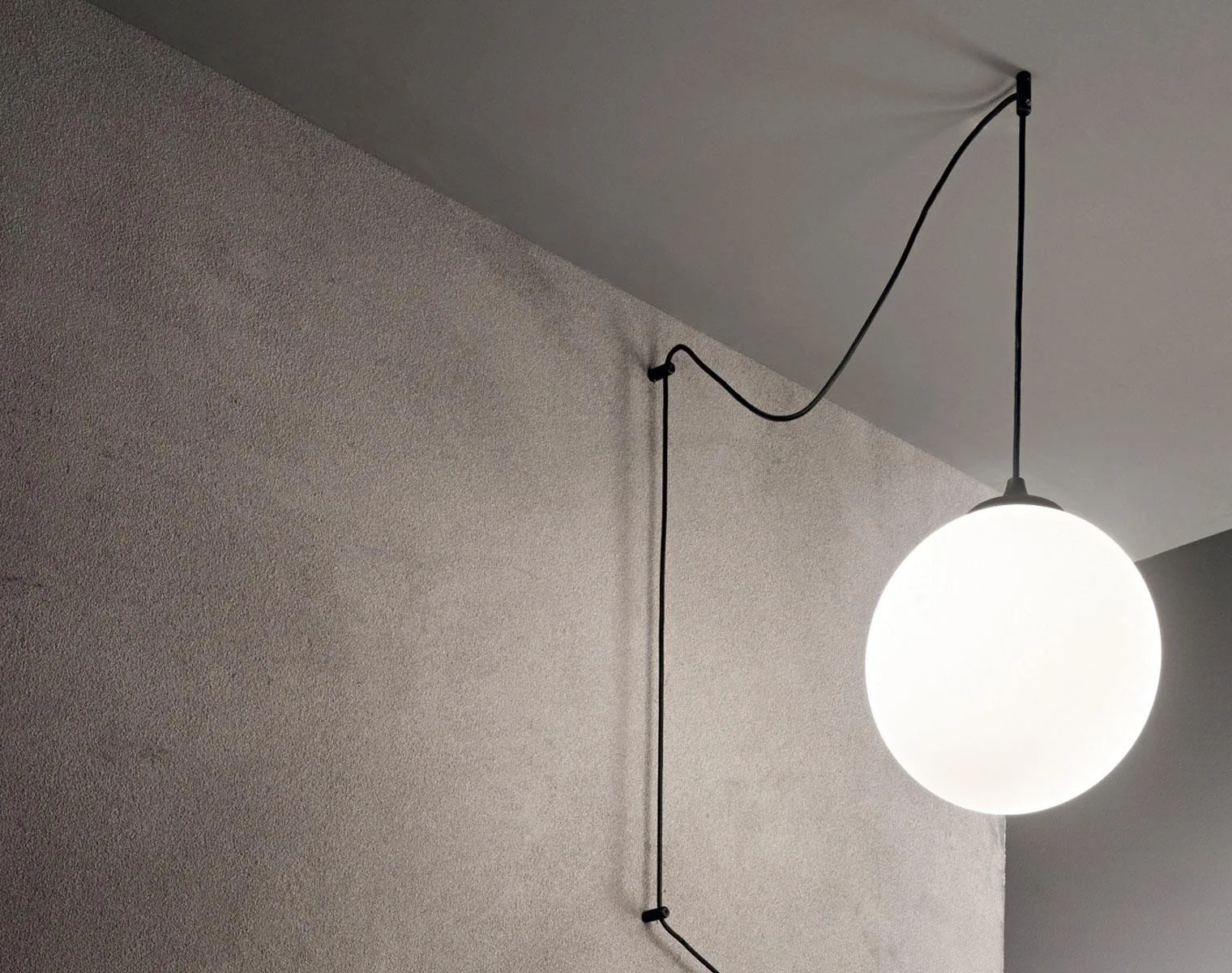 Ideal Lux Pendant luminaire BOA, 1 flame, E27, with 12m fabric coated cable and 6 hooks, matt black Ideal Lux Pendant luminaire BOA, 1 flame, E27, with 12m fabric coated cable and 6 hooks, matt black