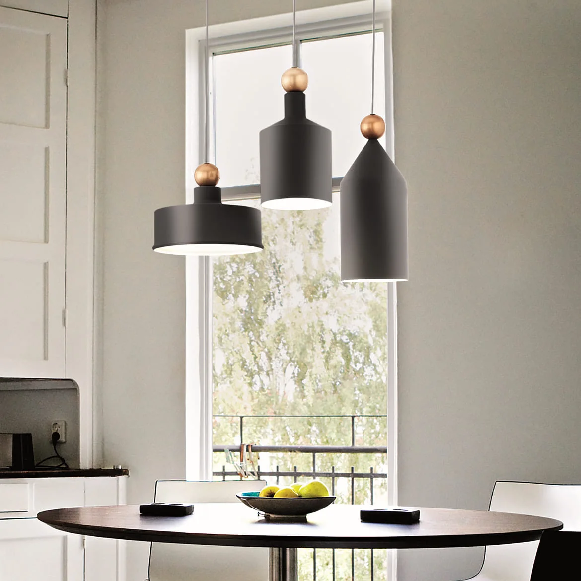 Ideal Lux Luminaire à suspension TRIADE-1 E27 IP20, or, noir mat, blanche, revêtement en poudre Ideal Lux Luminaire à suspension TRIADE-1 E27 IP20, or, noir mat, blanche, revêtement en poudre