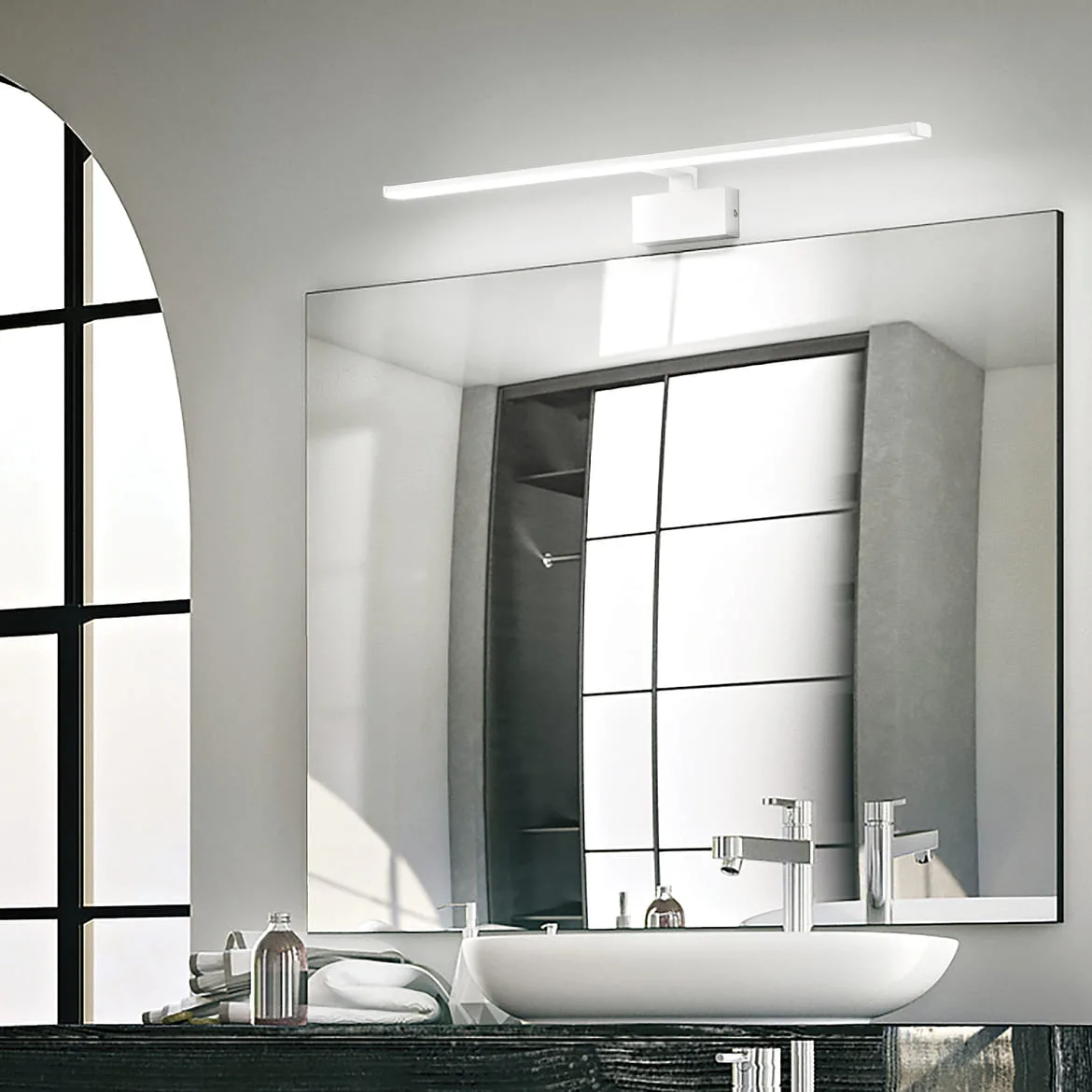 Ideal Lux Luminaire de miroir ALMA langue IP20, blanche, revêtement en poudre Ideal Lux Luminaire de miroir ALMA langue IP20, blanche, revêtement en poudre