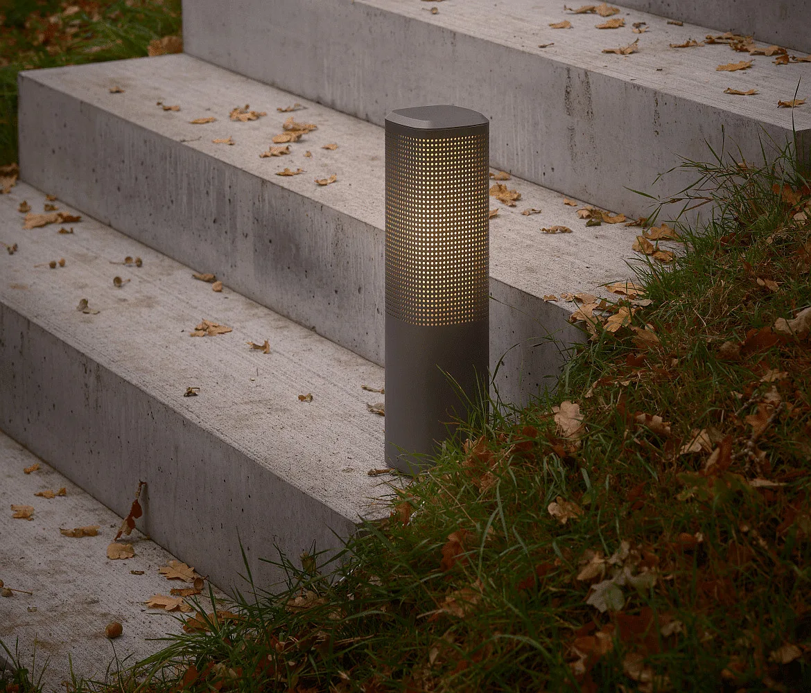 Nordlux bollard light SIDARA 45 square, perforated, sea-air resistant, with lamp socket E27 IP44, seaside anthracite Nordlux bollard light SIDARA 45 square, perforated, sea-air resistant, with lamp socket E27 IP44, seaside anthracite