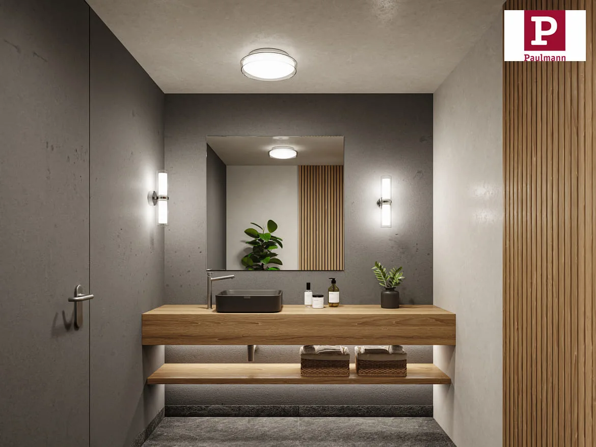 Paulmann wall and ceiling luminaire LUENA IP44, chrome, mat Paulmann wall and ceiling luminaire LUENA IP44, chrome, mat