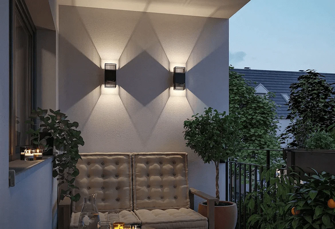 Luminaire mural d'extérieur THARIN haut / bas, angulaire, réglable IP44, noir Luminaire mural d'extérieur THARIN haut / bas, angulaire, réglable IP44, noir