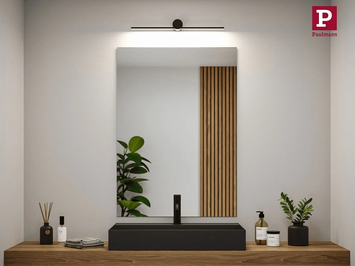 Paulmann wall luminaire SAVA IP44, black matt Paulmann wall luminaire SAVA IP44, black matt