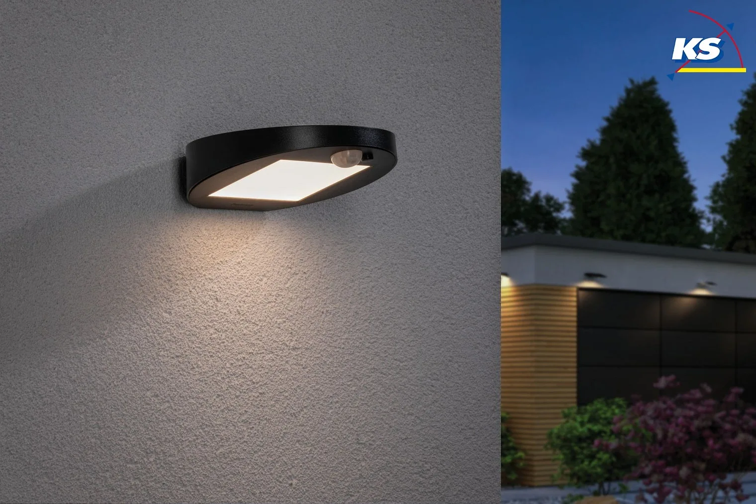 Paulmann solar wall luminaire RYSE with motion detector IP44, anthracite Paulmann solar wall luminaire RYSE with motion detector IP44, anthracite