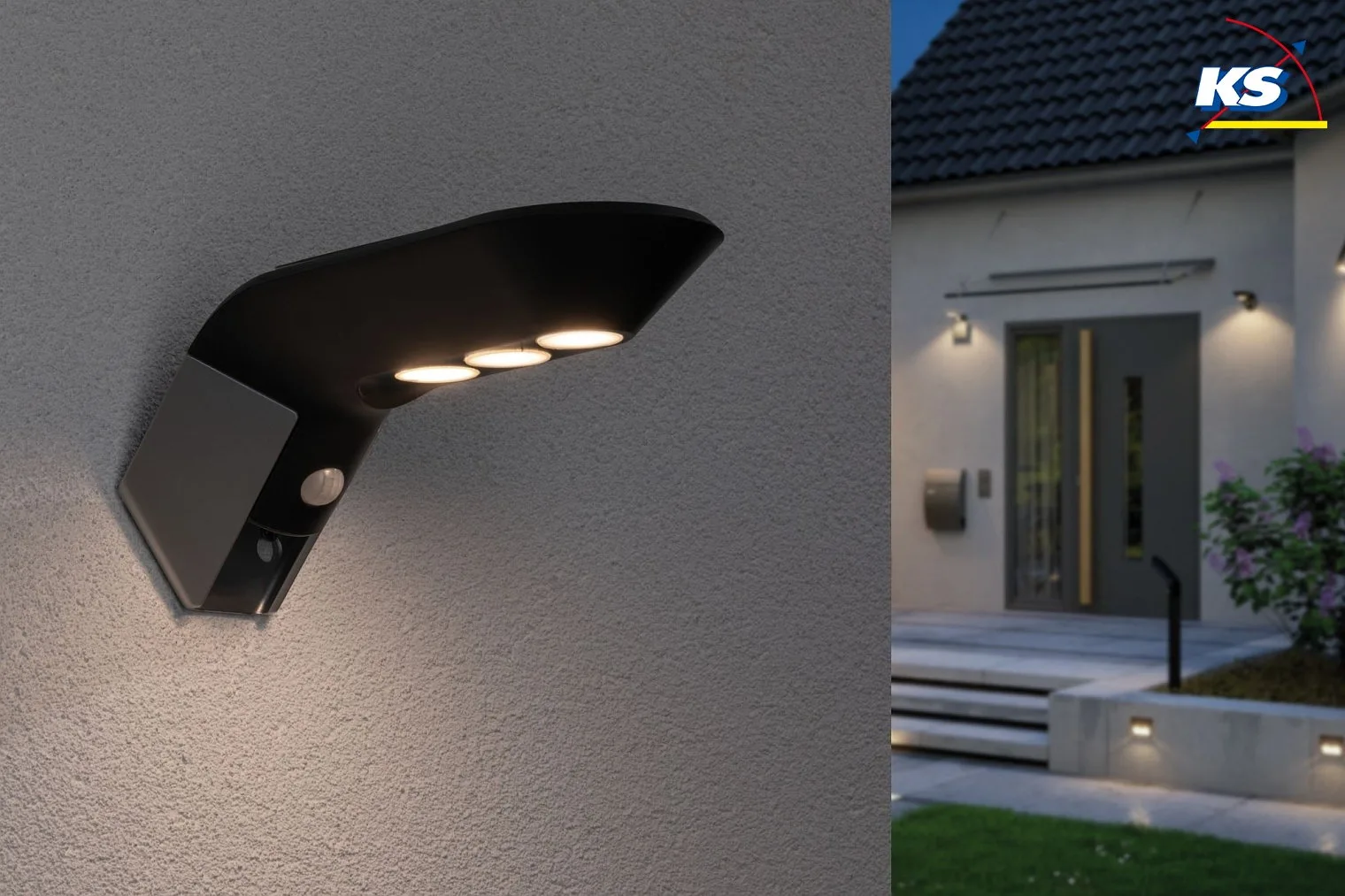 Paulmann Lampe murale solaire SOLEY avec détecteur de mouvement IP44, anthrazit Paulmann Lampe murale solaire SOLEY avec détecteur de mouvement IP44, anthrazit