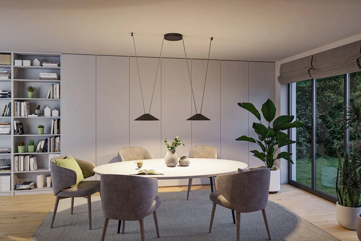 Paulmann LED system luminaire ULine PENDEL CONE Ø 35CM flat, rigid, conical IP20, black matt dimmable Paulmann LED system luminaire ULine PENDEL CONE Ø 35CM flat, rigid, conical IP20, black matt dimmable