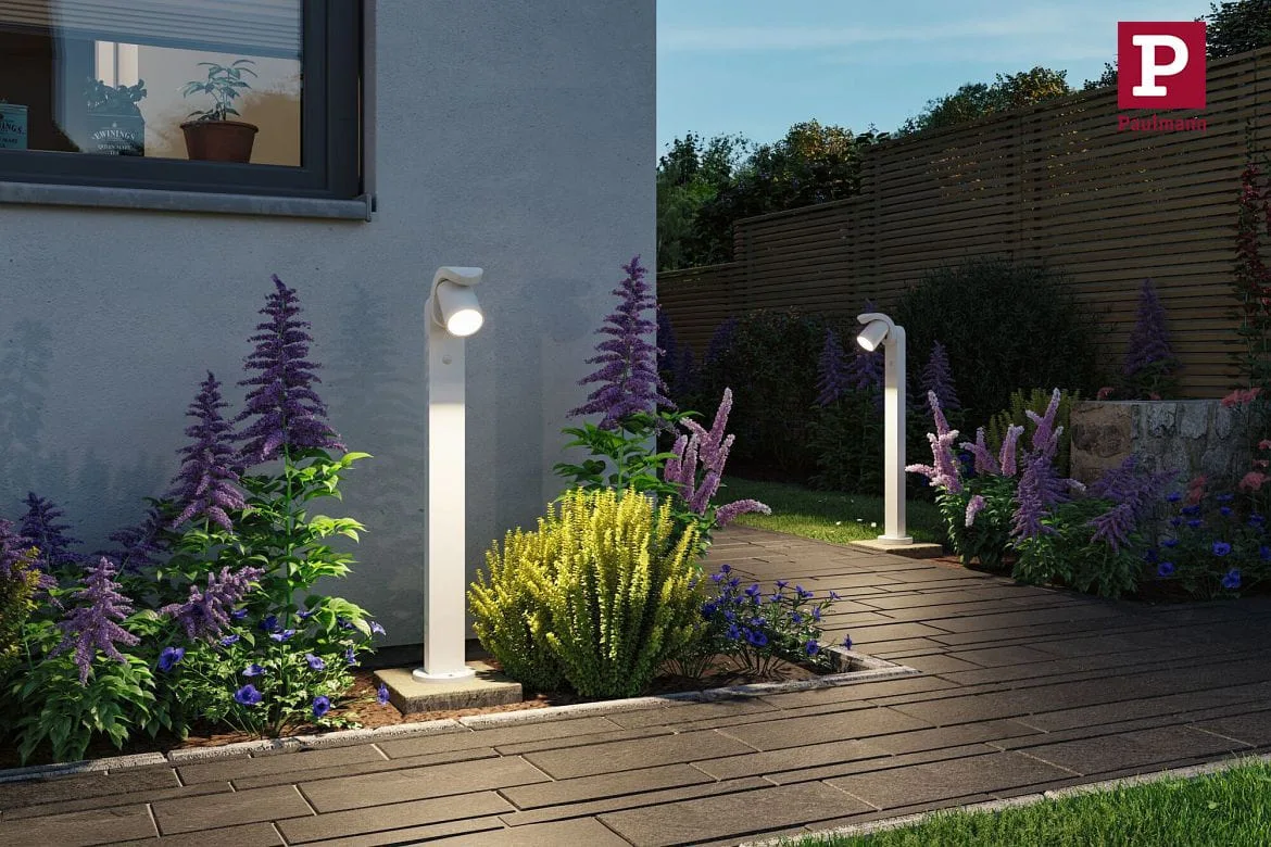 Paulmann bollard lamp CUFF PIR with sensor IP44, transparent, white Paulmann bollard lamp CUFF PIR with sensor IP44, transparent, white