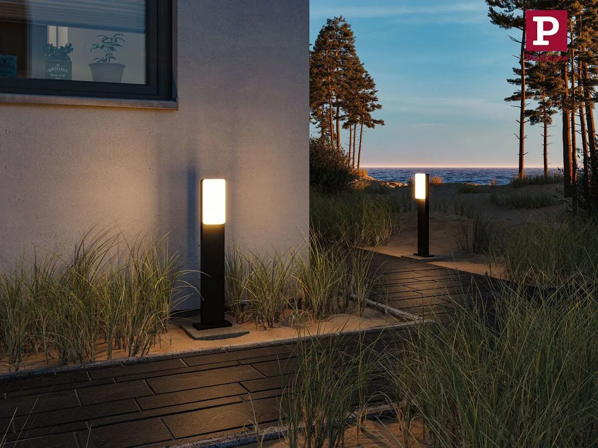 Paulmann bollard light BONNIE switchable, sea-air resistant IP44, anthracite Paulmann bollard light BONNIE switchable, sea-air resistant IP44, anthracite