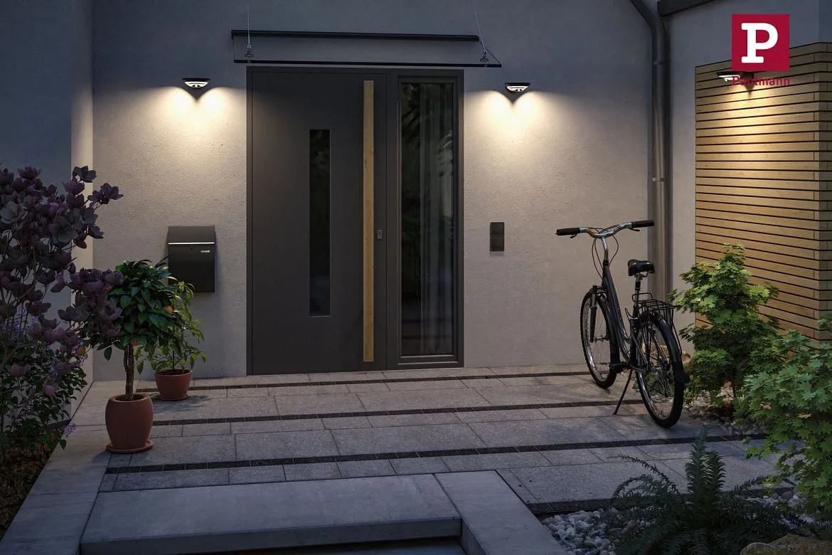 Paulmann solar wall luminaire BOROLA PIR with sensor IP44, anthracite, transparent Paulmann solar wall luminaire BOROLA PIR with sensor IP44, anthracite, transparent