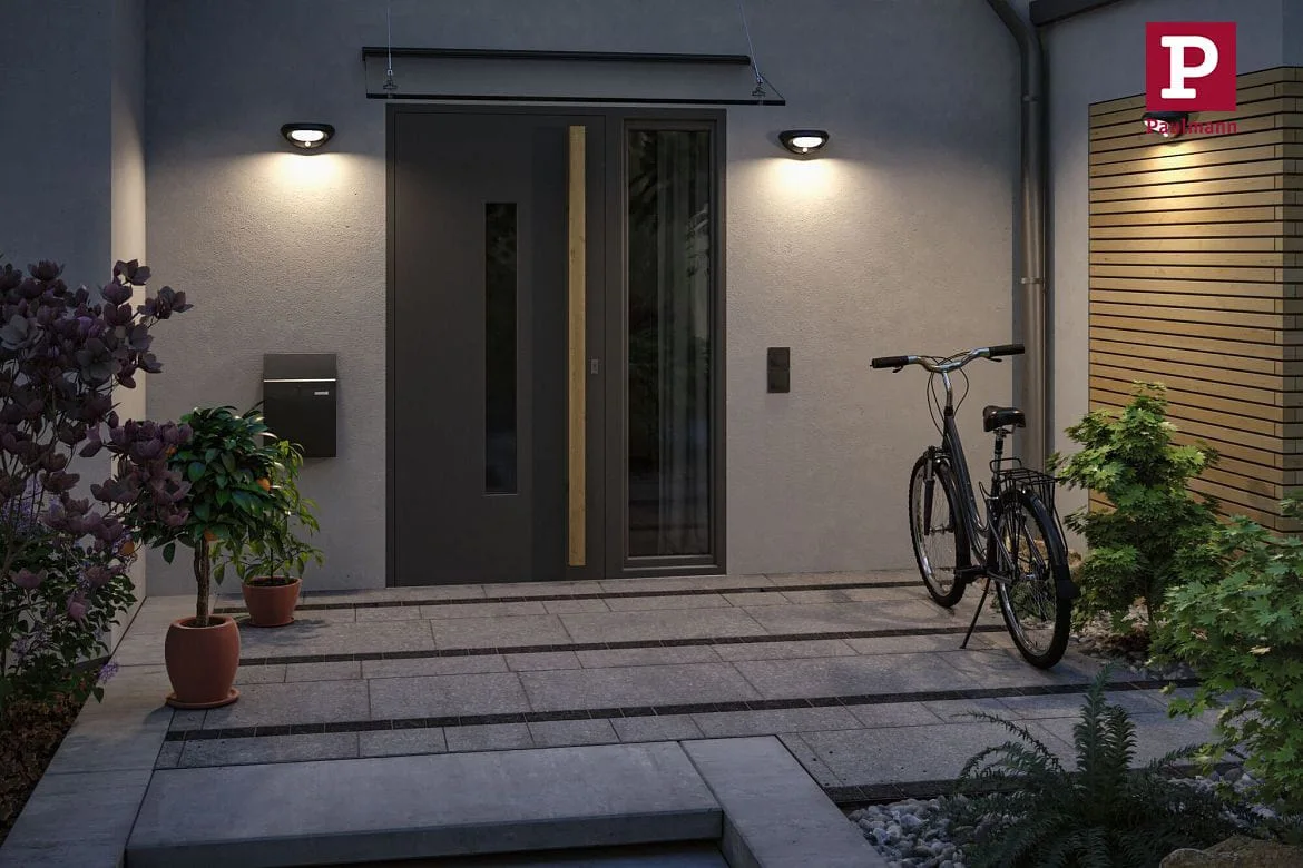 Paulmann solar wall luminaire SOROVA PIR with sensor IP44, anthracite, transparent Paulmann solar wall luminaire SOROVA PIR with sensor IP44, anthracite, transparent