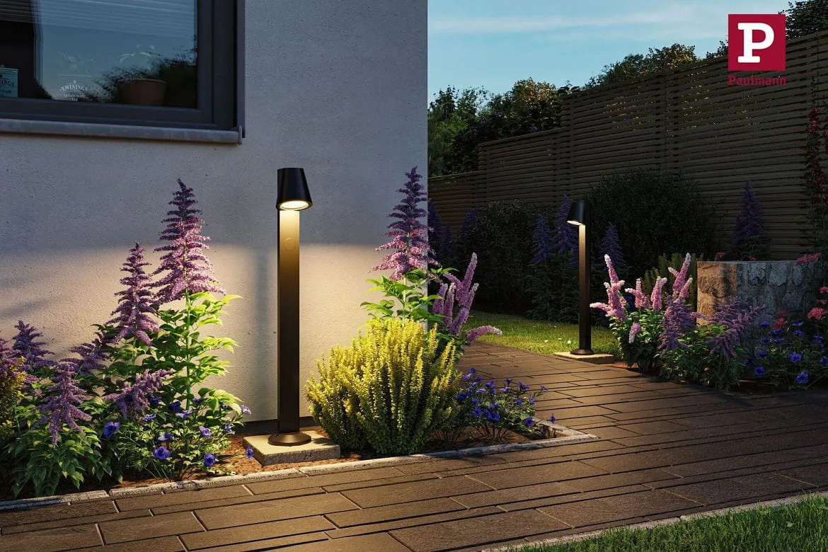 Paulmann bollard lamp CAISSA PIR with sensor IP44, anthracite, mat Paulmann bollard lamp CAISSA PIR with sensor IP44, anthracite, mat