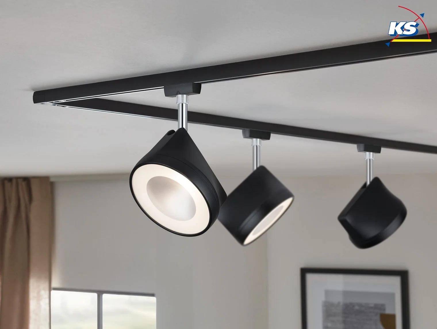 Paulmann Spot URAIL ARENA LED rotatif, inclinable, chrome, noir mat Paulmann Spot URAIL ARENA LED rotatif, inclinable, chrome, noir mat