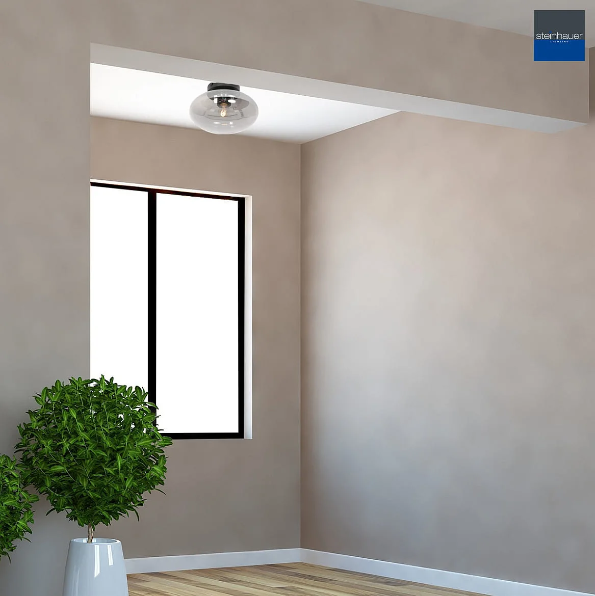 Steinhauer ceiling luminaire REFLEXION E27 IP20, black dimmable Steinhauer ceiling luminaire REFLEXION E27 IP20, black dimmable