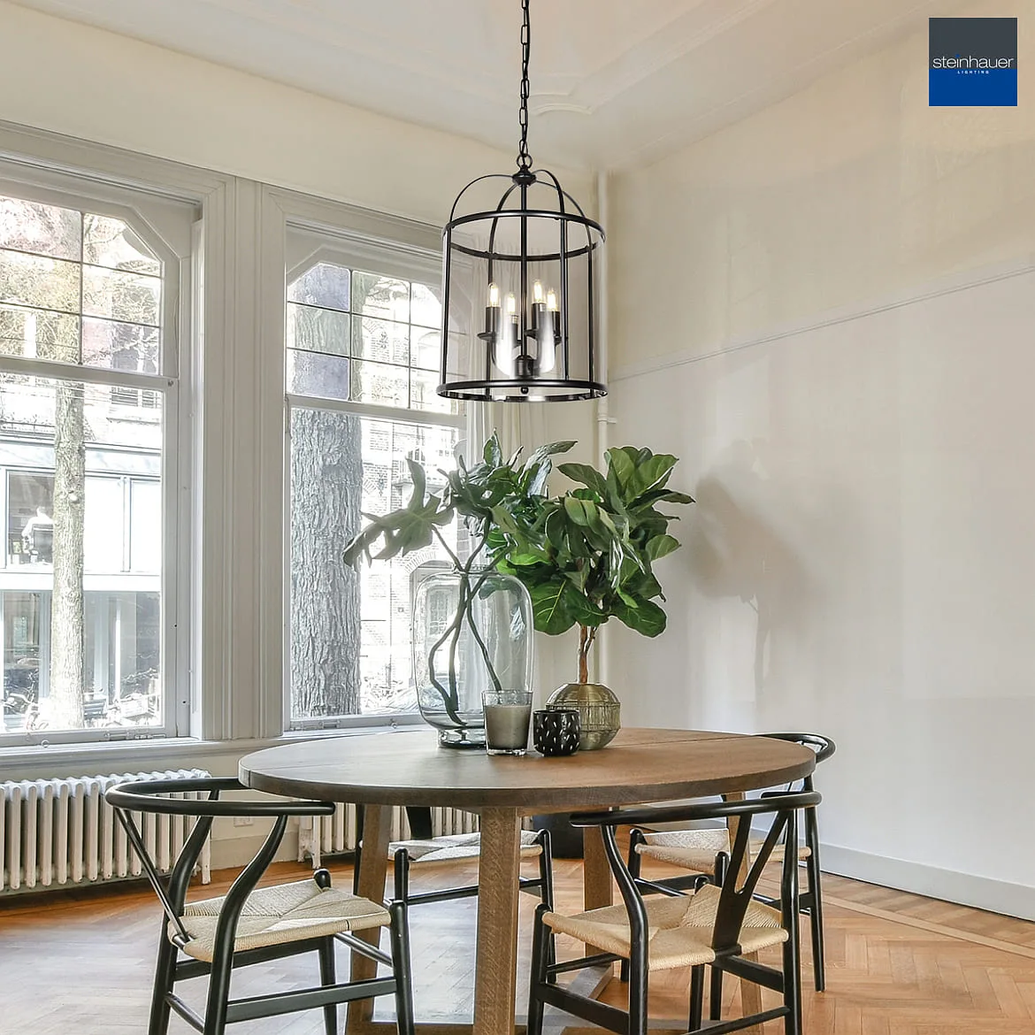 Steinhauer Luminaire à suspension PIMPERNEL 4 flammes E14 IP20, noir gradable Steinhauer Luminaire à suspension PIMPERNEL 4 flammes E14 IP20, noir gradable