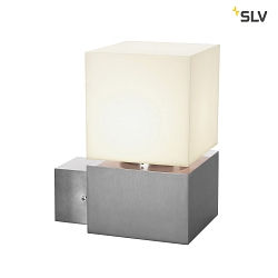 SQUARE WALL, E27, Outdoor Wall luminaire, alu brushed, max. 20W, IP44