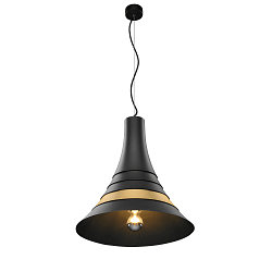Luminaire � suspension BATO 45 PD grand, rond E27 IP20, laiton bross�, noir  gradable