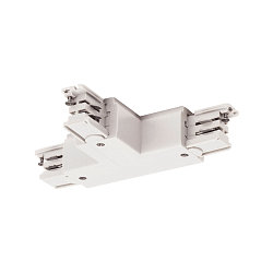 Connecteur en T triphasé S-TRACK ON/OFF terre droite, terre à l'intérieur, avec possibilité d'alimentation, blanche