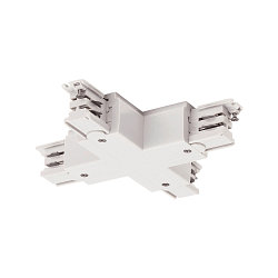 Connecteur en X triphasé S-TRACK ON/OFF version pour montage en surface, commutable, blanche