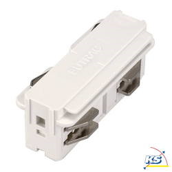 EUTRAC Straight coupler electrically for 3-Phase High voltage Track, white