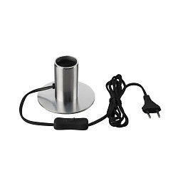 Lampe de table FITU TL avec interrupteur E27 IP20, aluminium brossé 