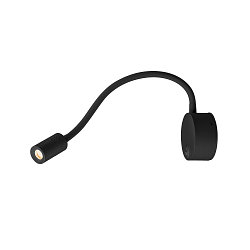 Premium LED Displaylamp DIO FLEX PLATE, with flex arm and switch, 1.9W 45�, 3000K 70lm, black